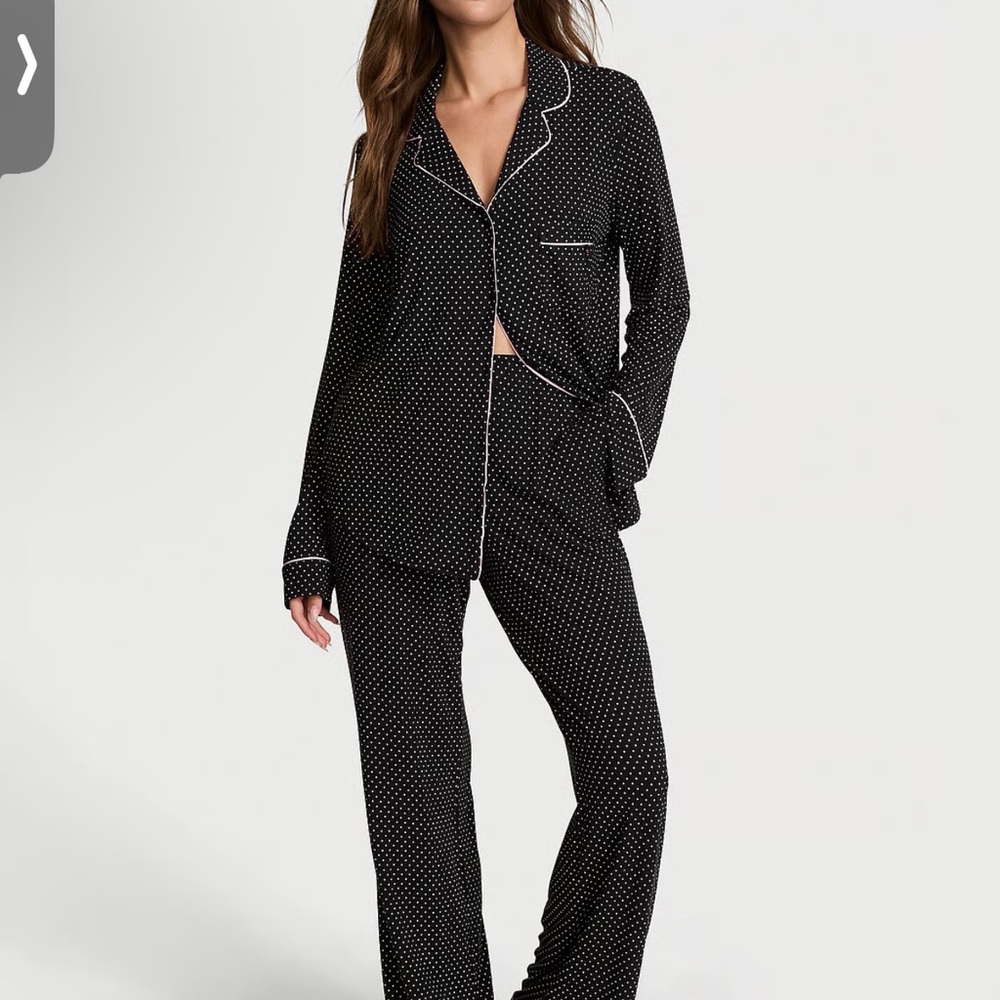 Victoria's Secret Black and White Polka Dot Pajama Set
